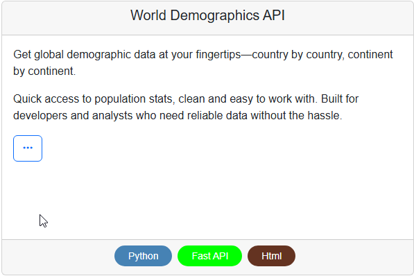 World Demographics API